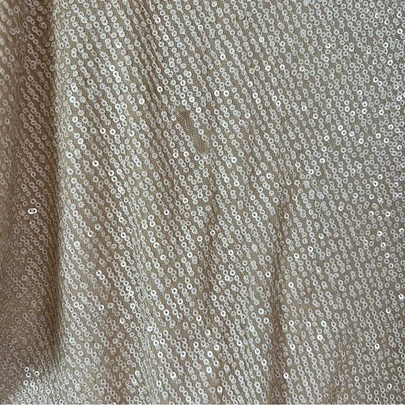 NWT IN THE MOOD FOR LOVE Champagne Cream Dolman Sequin Plunge Neckline Bodysuit - Picture 9 of 9